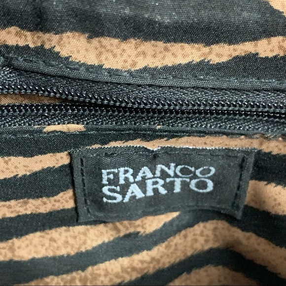 FRANCO SARTO Leather Bag Silver Buckle Snap black saddle Crossbody 9” - Picture 5 of 6